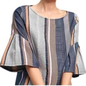 Anthropology Dolan left coast collection Denim Texture Fabric 1/2 bell sleeve S